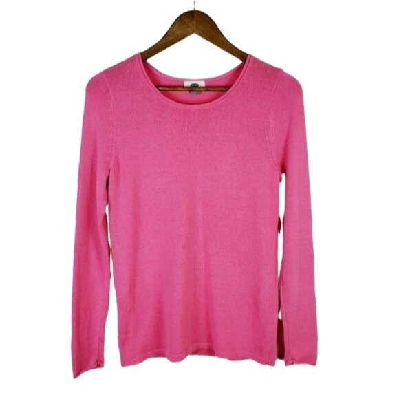 Old Navy Womens Pink Pullover Knit Sweater S Long Sleeve Crew Neck Lightweight - Picture 3 of 9